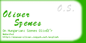 oliver szenes business card